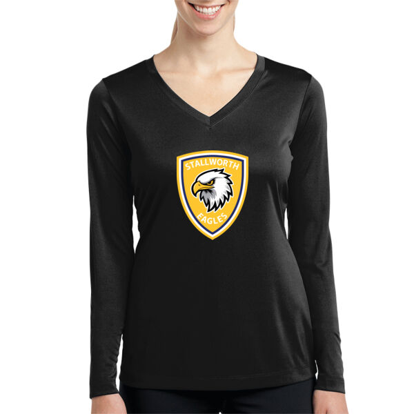 Stallworth Eagles Ladies Long Sleeve PosiCharge Competitor V Neck Tee Thumbnail
