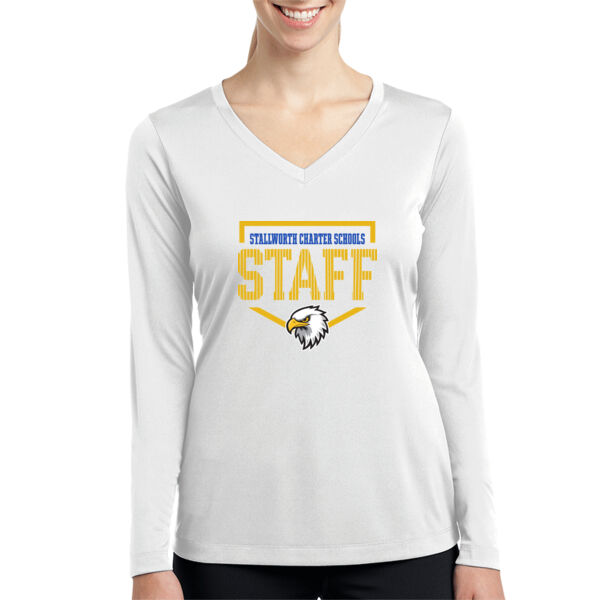Stallworth Eagles Ladies Long Sleeve PosiCharge Competitor V Neck Tee Thumbnail